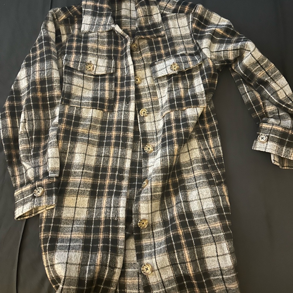 Time and tru  Button-Up Shirt Jacket